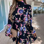 Robe Fleurie Col Roulé - Vignette | Dame Fleur
