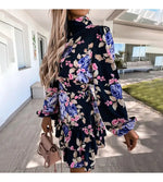 Robe Fleurie Col Roulé - Vignette | Dame Fleur