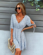 Robe Fleurie Col V - Vignette | Dame Fleur