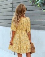 Robe Fleurie Col V - Vignette | Dame Fleur