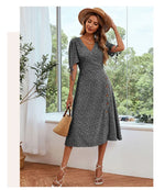 Robe Fleurie Col V Volant - Vignette | Dame Fleur