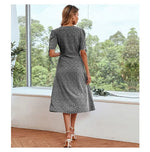 Robe Fleurie Col V Volant - Vignette | Dame Fleur