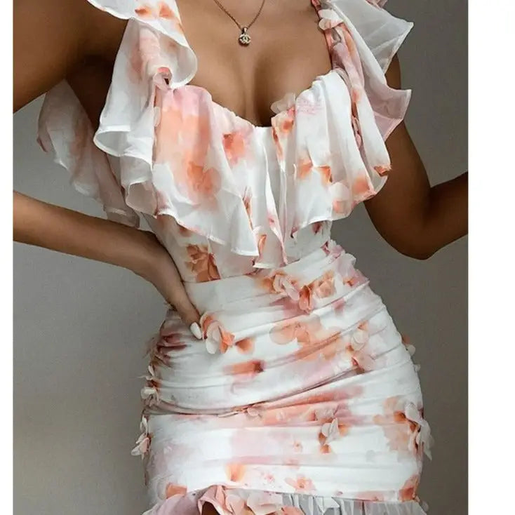 Robe Fleurie Courte Bohème | Dame Fleur