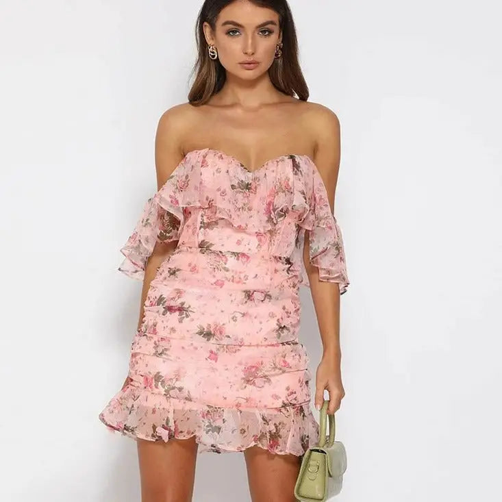Robe Fleurie Courte Bohème | Dame Fleur