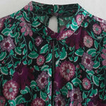 Robe Fleurie Courte Col Montant - Vignette | Dame Fleur
