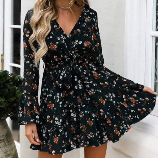 Robe Fleurie Courte Hiver | Dame Fleur