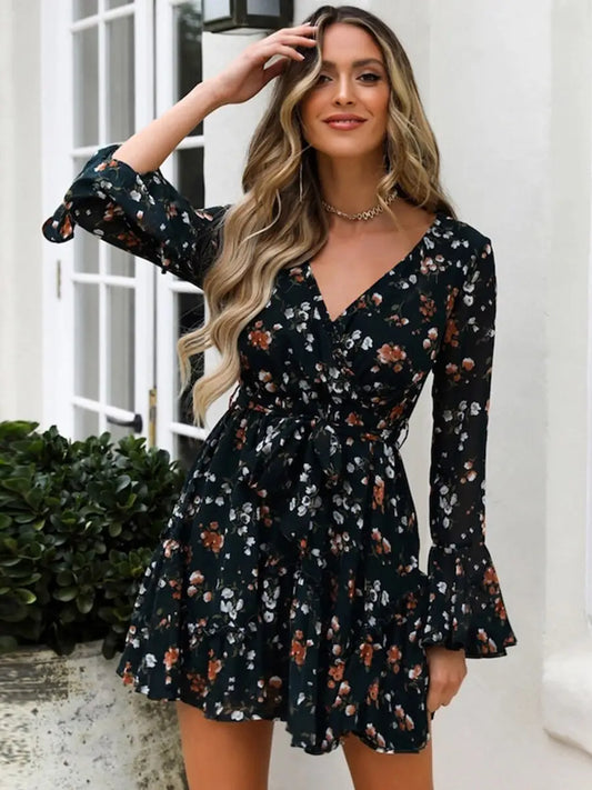 Robe Fleurie Courte Hiver | Dame Fleur