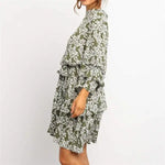 Robe Fleurie Courte Manche Longue - Vignette | Dame Fleur