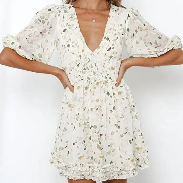 Robe Fleurie Décolleté | Dame Fleur