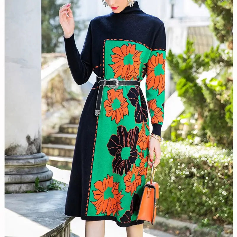 Robe Fleurie en Laine | Dame Fleur