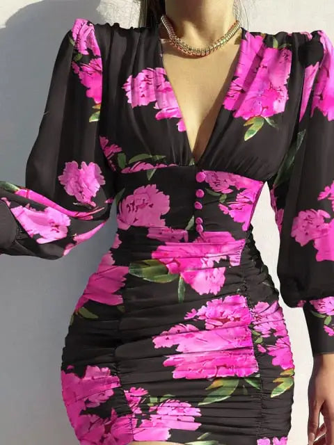 Robe Fleurie Epaulette | Dame Fleur