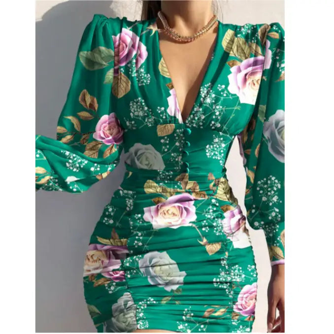 Robe Fleurie Epaulette | Dame Fleur