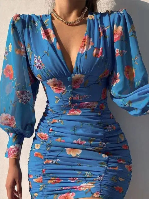 Robe Fleurie Epaulette | Dame Fleur