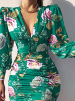 Robe Fleurie Epaulette - Vignette | Dame Fleur