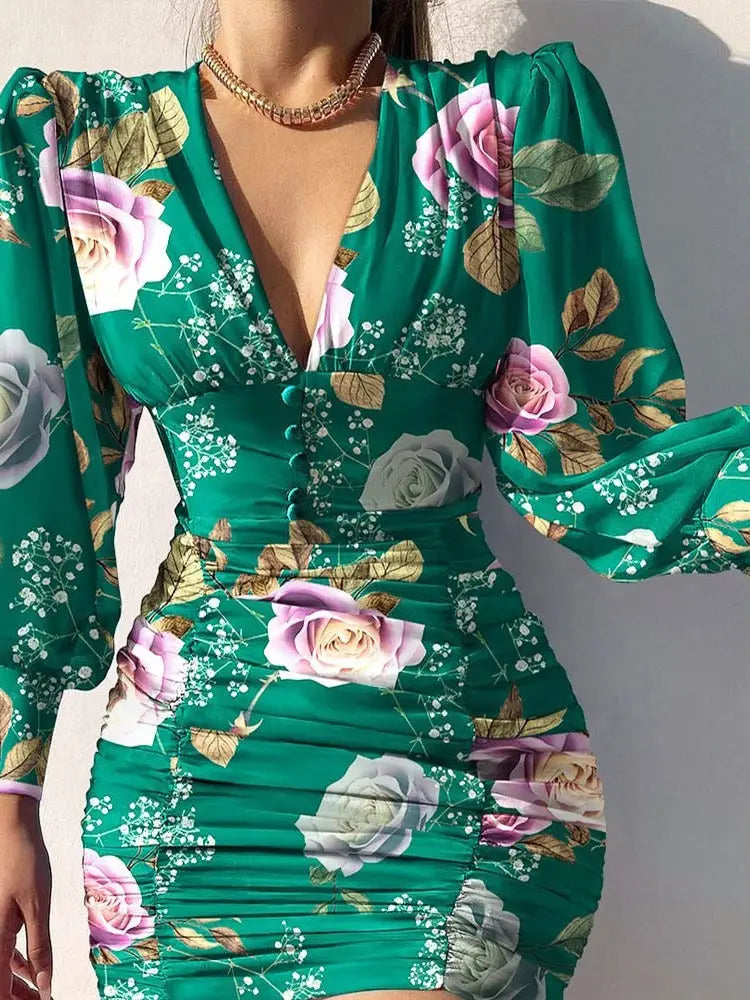 Robe Fleurie Epaulette | Dame Fleur