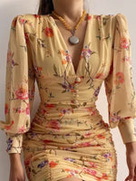Robe Fleurie Epaulette - Vignette | Dame Fleur