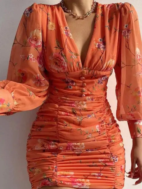 Robe Fleurie Epaulette | Dame Fleur
