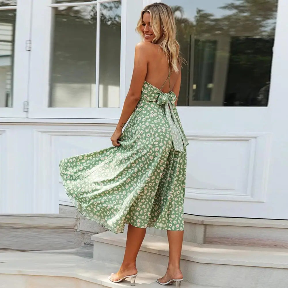 Robe Fleurie Évasée Mi-Longue | Dame Fleur