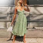 Robe Fleurie Évasée Mi-Longue - Vignette | Dame Fleur