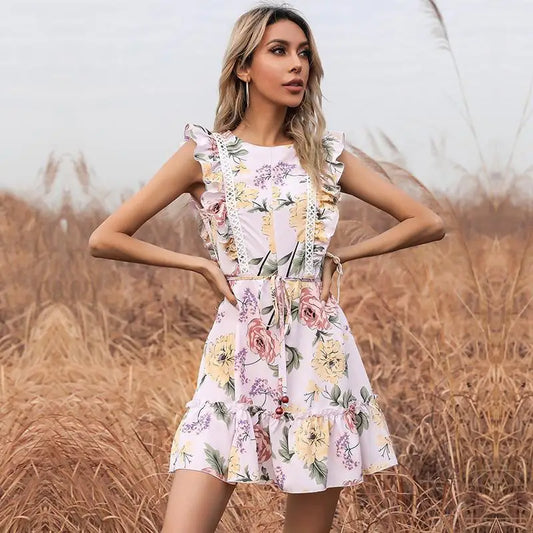 Robe Fleurie Femme Courte | Dame Fleur