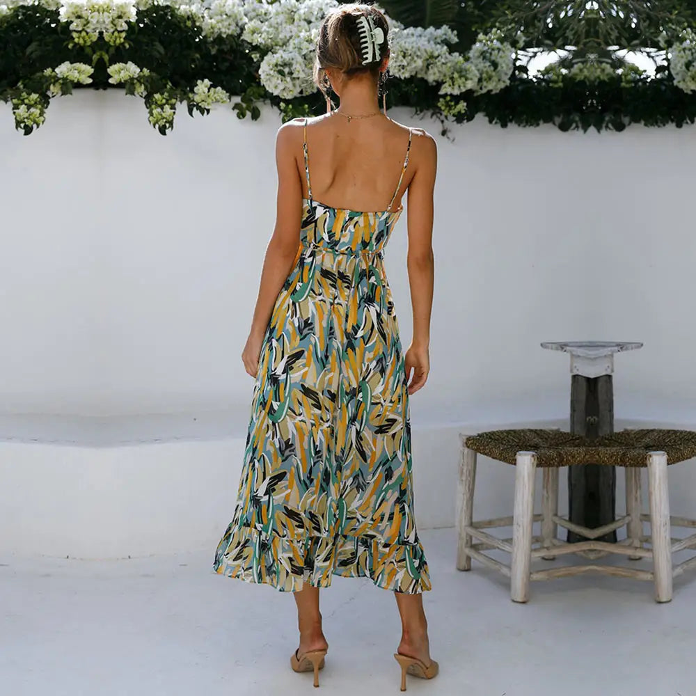 Robe Fleurie Fluide Mi-longue | Dame Fleur