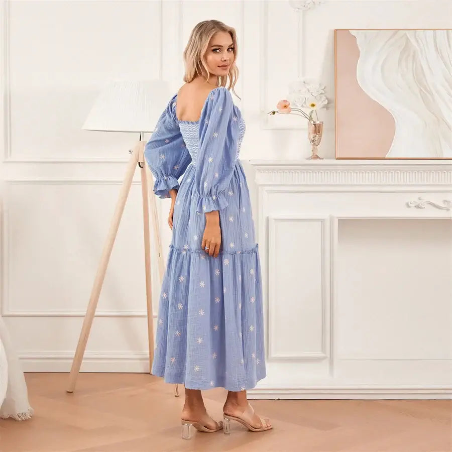 Robe Fleurie Invitée Manches Bouffantes | Dame Fleur