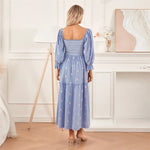 Robe Fleurie Invitée Manches Bouffantes - Vignette | Dame Fleur
