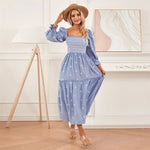 Robe Fleurie Invitée Manches Bouffantes - Vignette | Dame Fleur