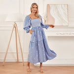 Robe Fleurie Invitée Manches Bouffantes - Vignette | Dame Fleur