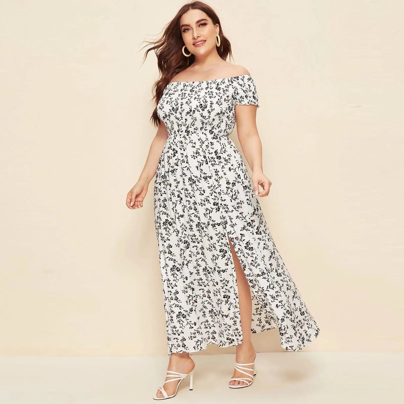 Robe Fleurie Longue Grande Taille | Dame Fleur