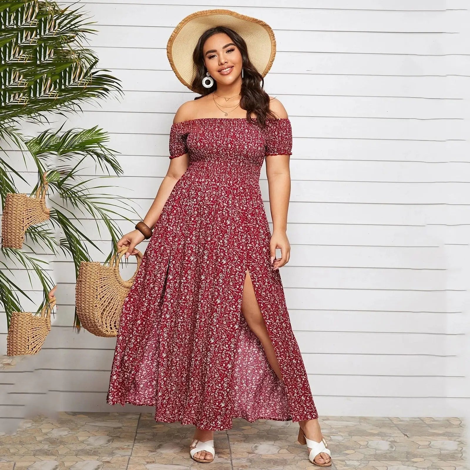 Robe Fleurie Longue Grande Taille | Dame Fleur