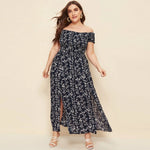 Robe Fleurie Longue Grande Taille - Vignette | Dame Fleur