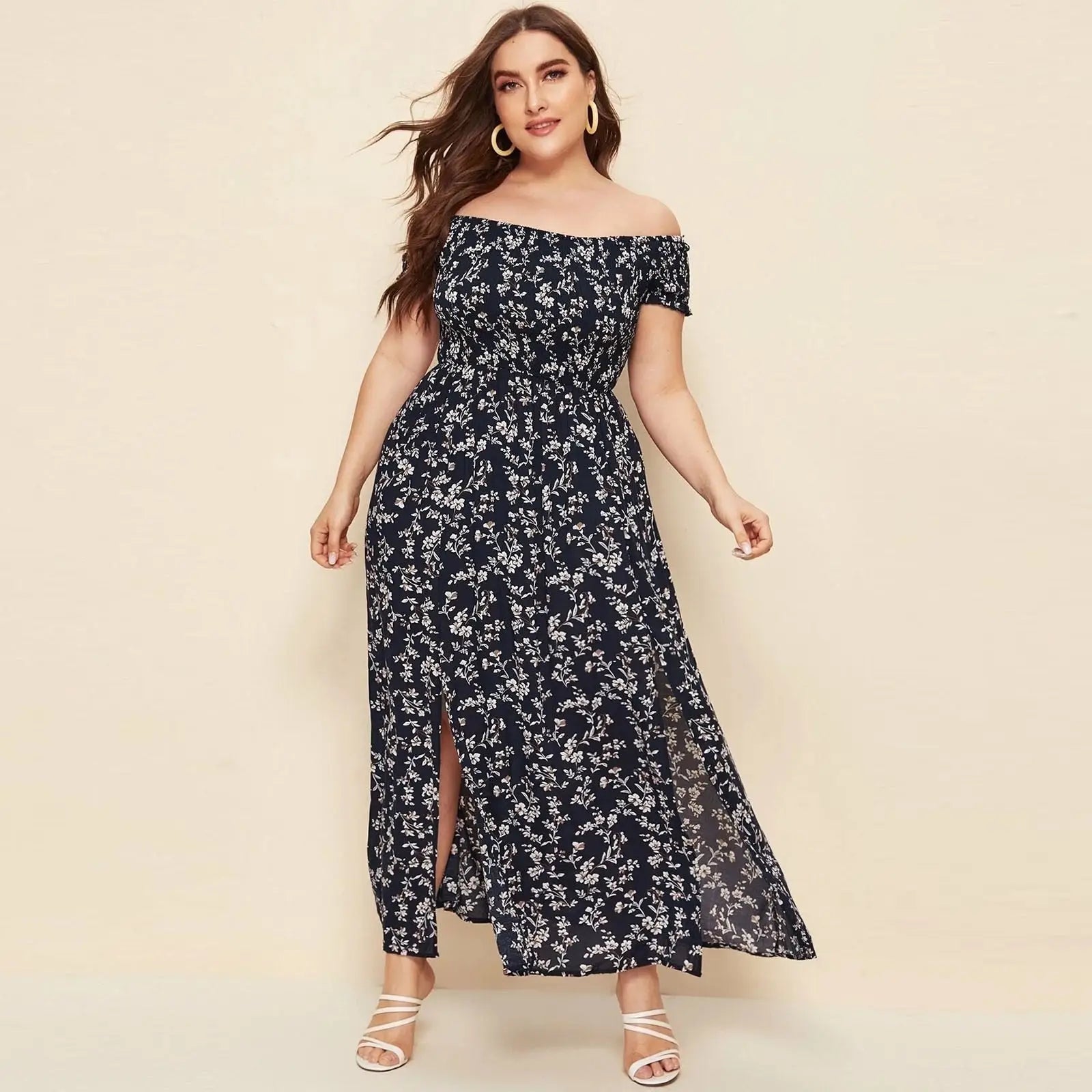 Robe Fleurie Longue Grande Taille | Dame Fleur