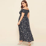 Robe Fleurie Longue Grande Taille - Vignette | Dame Fleur