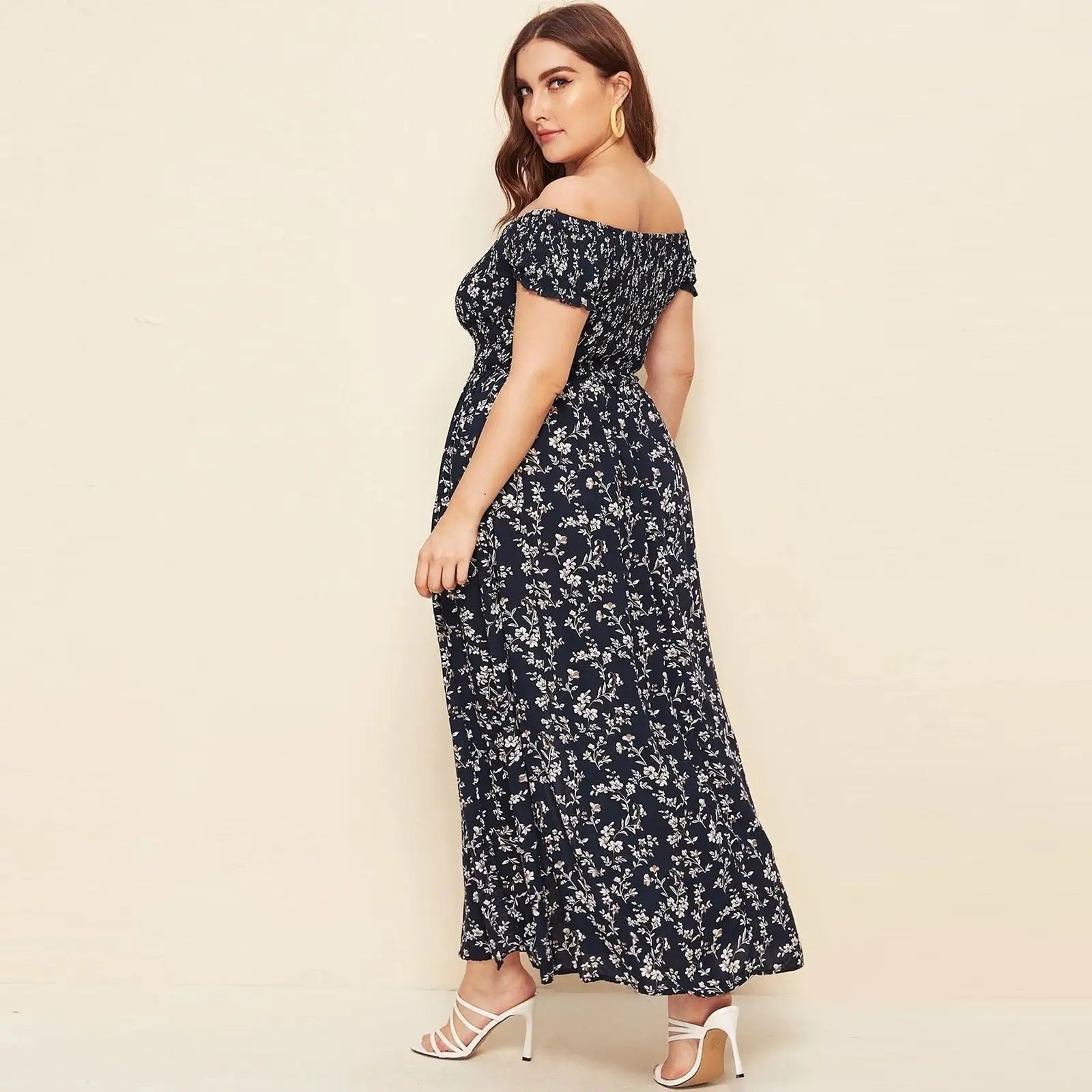 Robe Fleurie Longue Grande Taille | Dame Fleur