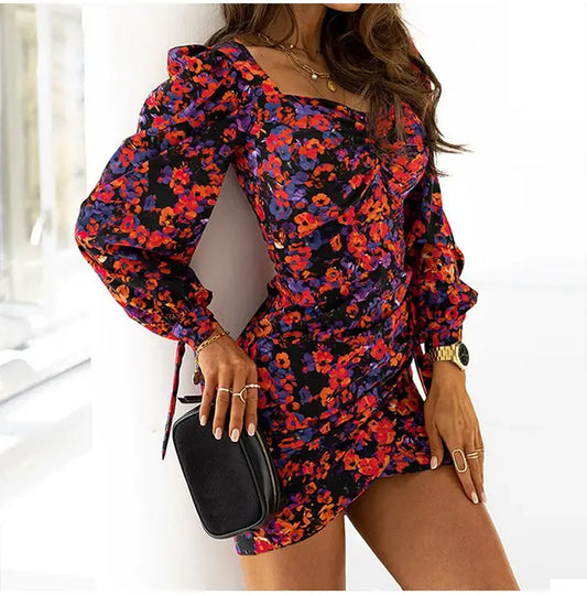 Robe Fleurie Manche Bouffante | Dame Fleur