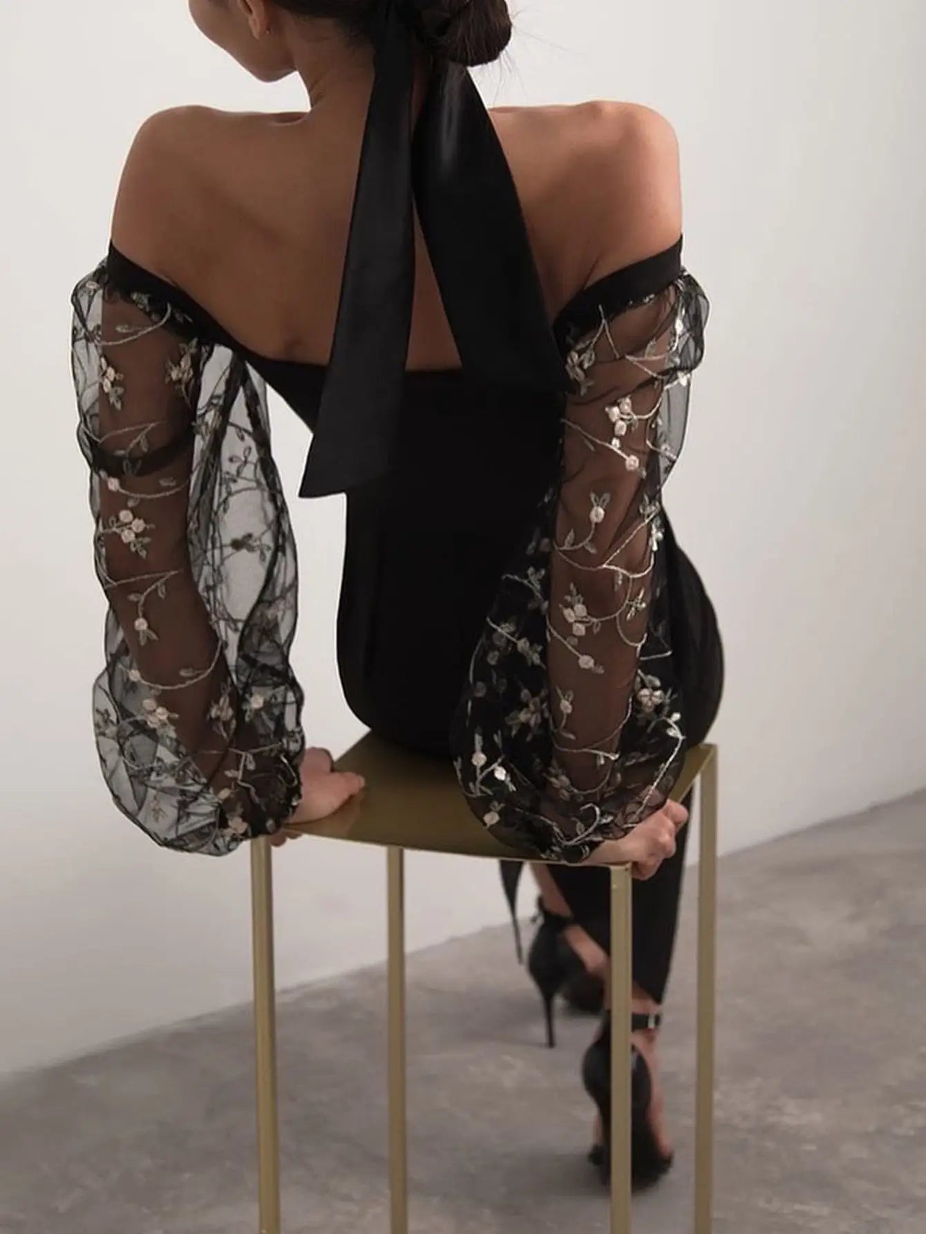 Robe Fleurie Manche Bouffante Cérémonie | Dame Fleur