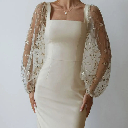 Robe Fleurie Manche Bouffante Cérémonie | Dame Fleur