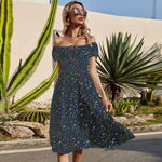 Robe Fleurie Mi-Longue Bohème - Vignette | Dame Fleur