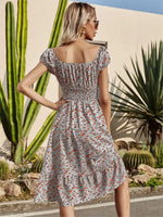 Robe Fleurie Mi-Longue Bohème - Vignette | Dame Fleur