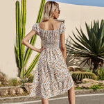 Robe Fleurie Mi-Longue Bohème - Vignette | Dame Fleur