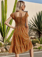 Robe Fleurie Mi-Longue Bohème - Vignette | Dame Fleur