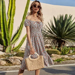 Robe Fleurie Mi-Longue Bohème - Vignette | Dame Fleur