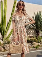 Robe Fleurie Mi-Longue Bohème - Vignette | Dame Fleur