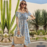 Robe Fleurie Mi-Longue Bohème - Vignette | Dame Fleur