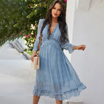 Robe Fleurie Mi-Longue Bohème Chic - Vignette | Dame Fleur