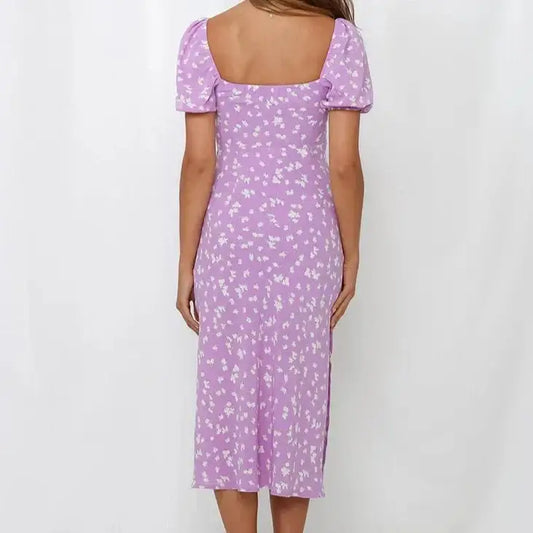 Robe Fleurie Mi-Longue Chic | Dame Fleur