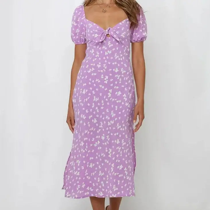 Robe Fleurie Mi-Longue Chic | Dame Fleur