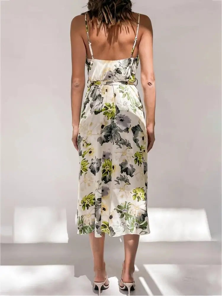 Robe Fleurie Mi-Longue de Cérémonie | Dame Fleur