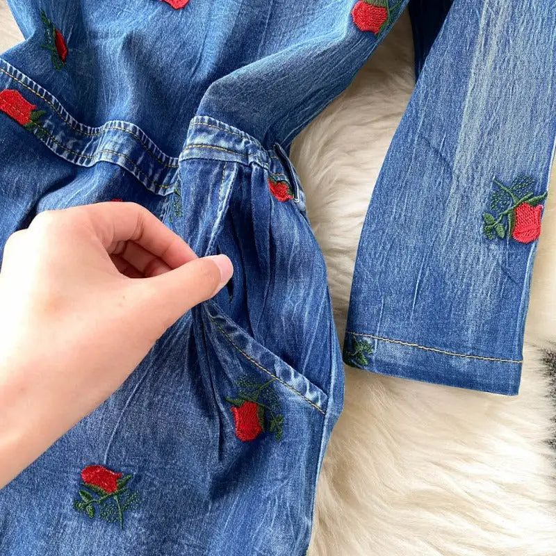 Robe Fleurie Mi-Longue Jean | Dame Fleur